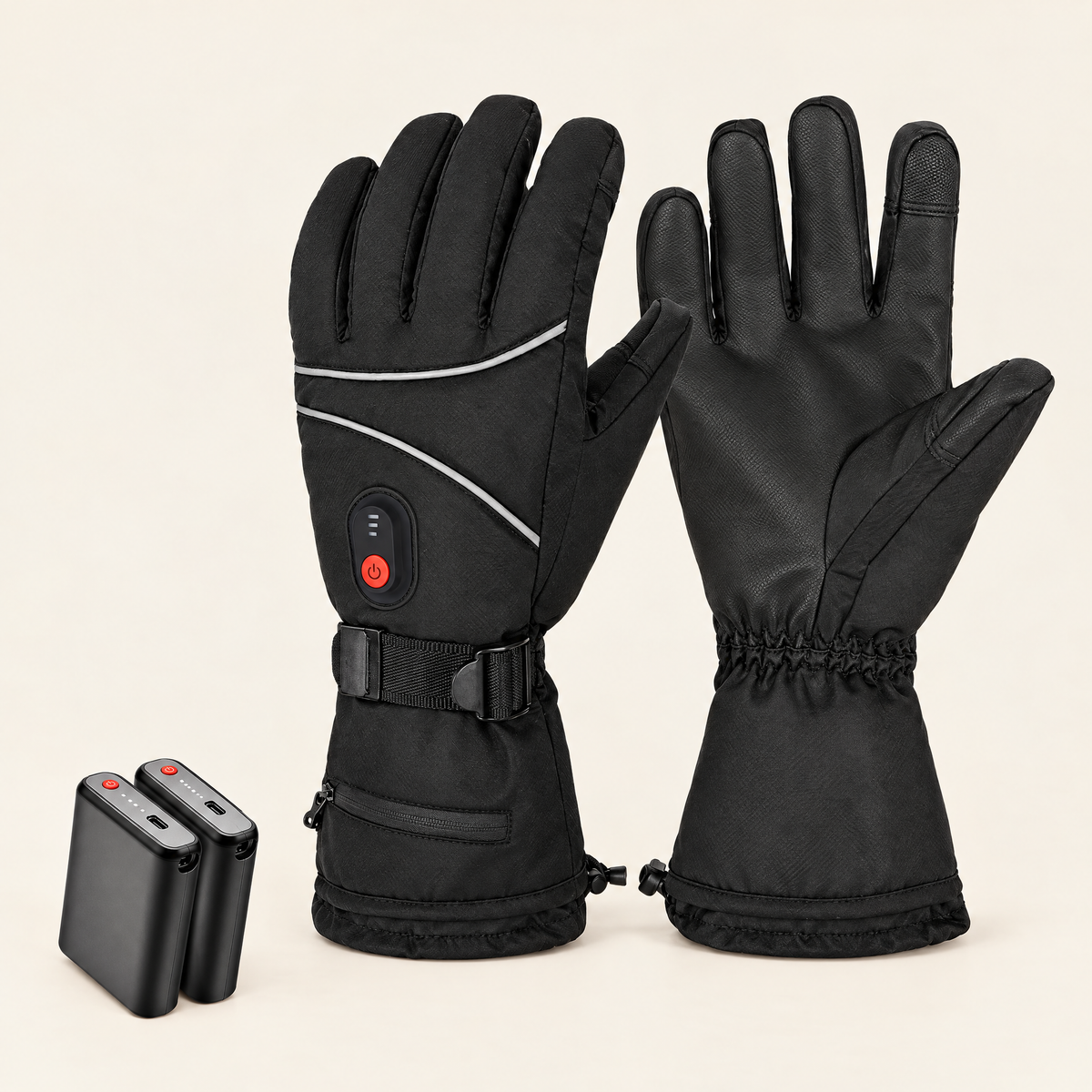 Gants chauffants rechargeables 2 batteries 7,4 V – vue produit (packshot)