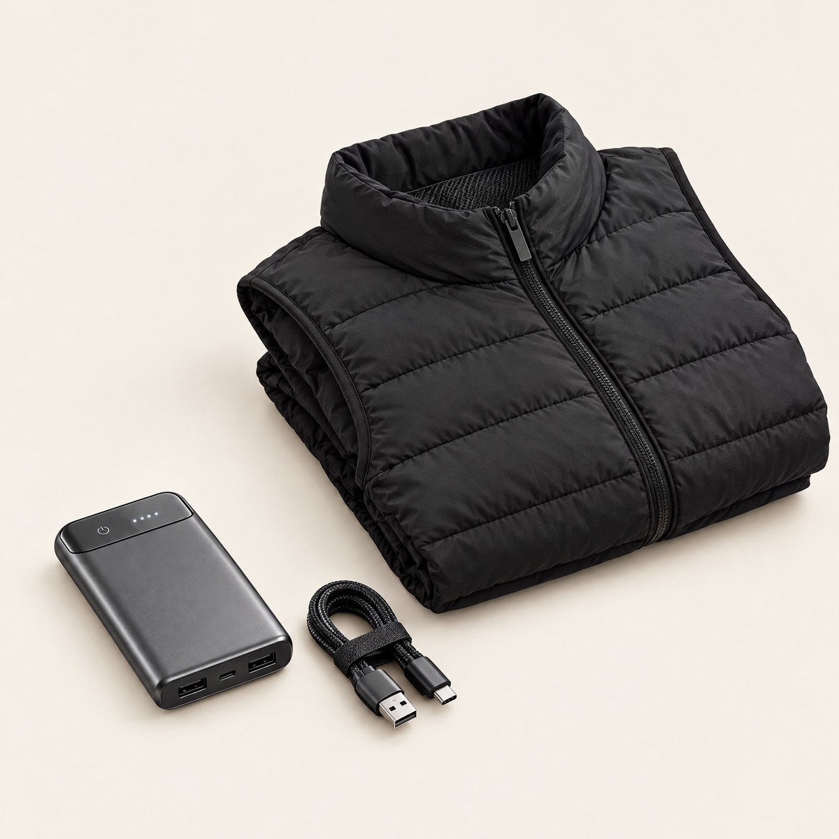 Batterie Hestia 10 000 mAh avec câble USB et gilet chauffant